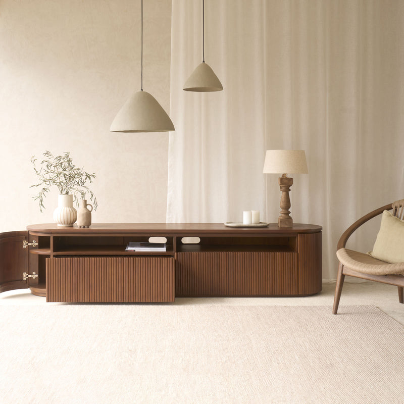 Moher TV Console | Teak - Walnut Stained (230cm)