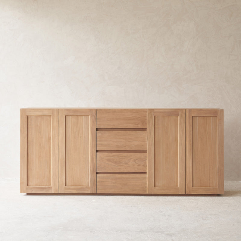 Ledge teak sideboard 4 doors 4 drawers - Originals Furniture Singapore