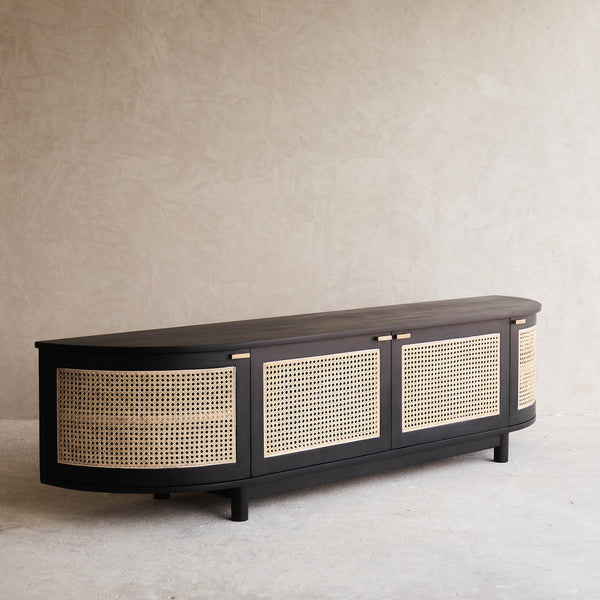 Luna TV Console | Teak - Black