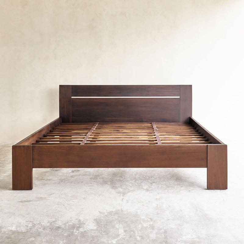 Maya bed frame in walnut stained - Originals Furniture Singapore