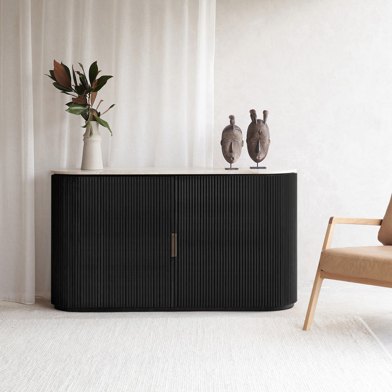 Moher Teak Sideboard | Black (155cm)