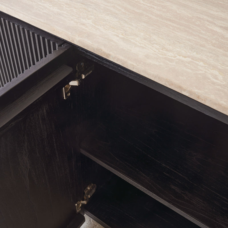 Moher Teak Sideboard | Black (155cm)