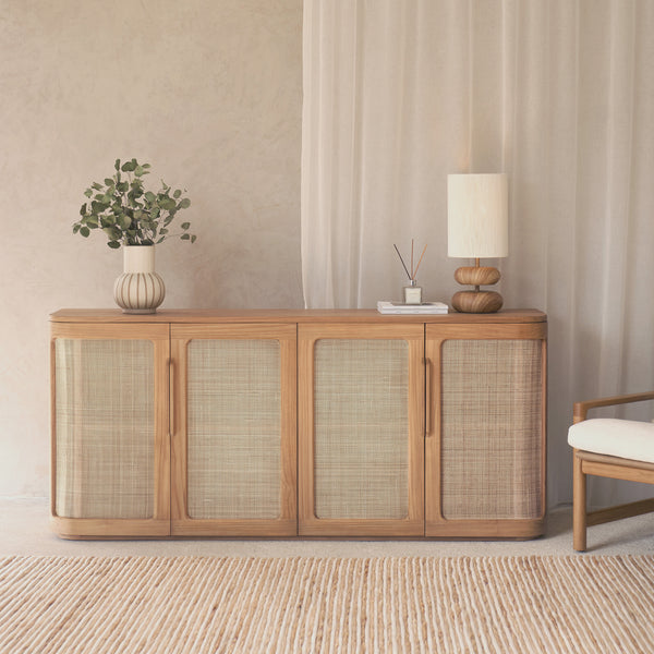 Rocco Rattan Sideboard | Teak (180cm)