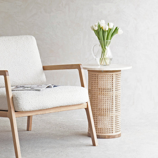 Luna Side Table | Travertine (45cm)
