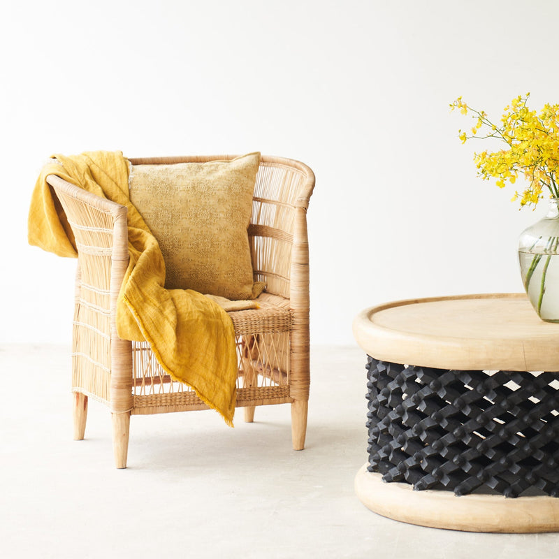 African Malawi Armchair in Natural with Bamileke Coffee Table Tribal Furniture from Originals Furniture Singapore