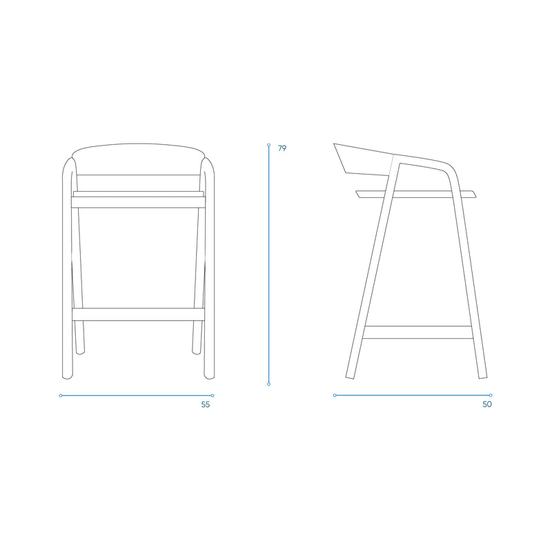 Inlay Counter Stool | Oak Frame - Natural