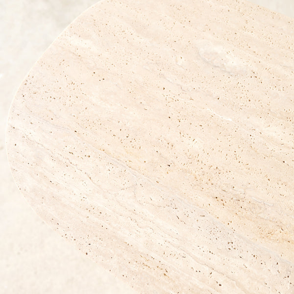 Gion Console | Travertine with Blonde Oak Base (140cm)