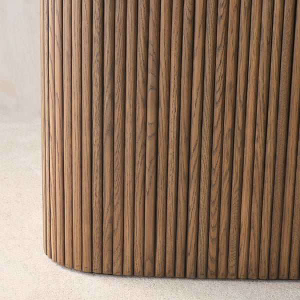 Gion Console | Travertine with Latte Oak Base (140cm)