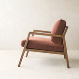 Nysse Fabric Armchair | Latte Oak Frame - Russet