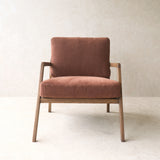 Nysse Fabric Armchair | Latte Oak Frame - Russet