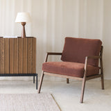 Nysse Fabric Armchair | Latte Oak Frame - Russet - Originals Furniture