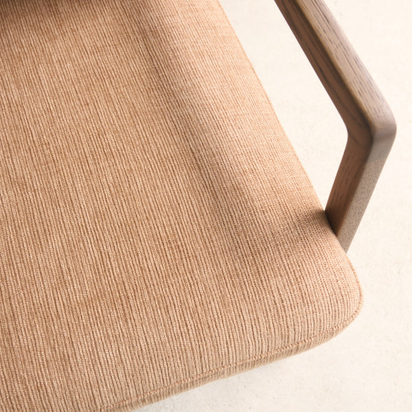 Nysse Fabric Armchair | Latte Oak Frame - Yak