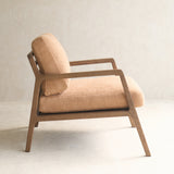 Nysse Fabric Armchair | Latte Oak Frame - Yak