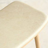 Odd Leather Counter Stool | Blonde Oak Frame - Limestone - Originals Furniture