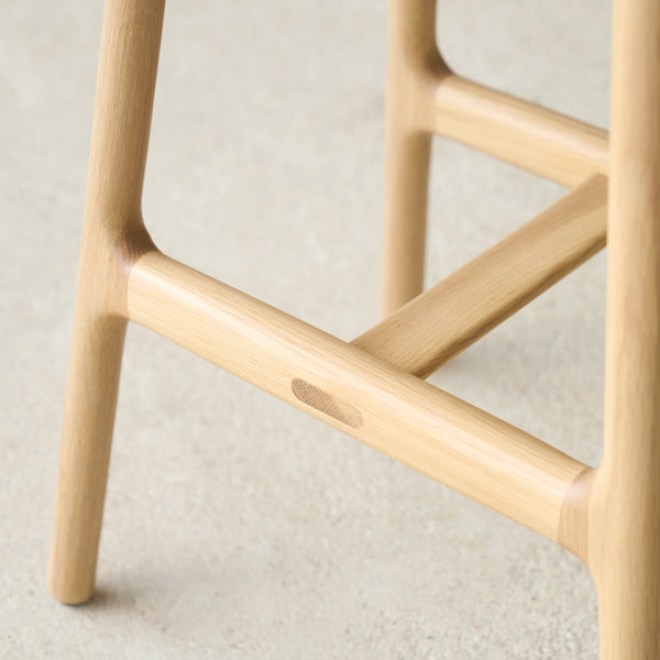 Odd Leather Counter Stool | Blonde Oak Frame - Limestone - Originals Furniture