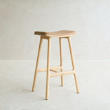Odd Leather Counter Stool | Blonde Oak Frame - Pecan