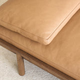 Pensive Leather Daybed | Latte Oak Frame - Pecan (180cm) - Originals Furniture