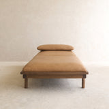 Pensive Leather Daybed | Latte Oak Frame - Pecan (180cm) - Originals Furniture