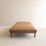 Pensive Leather Daybed | Latte Oak Frame - Pecan (180cm) - Originals Furniture