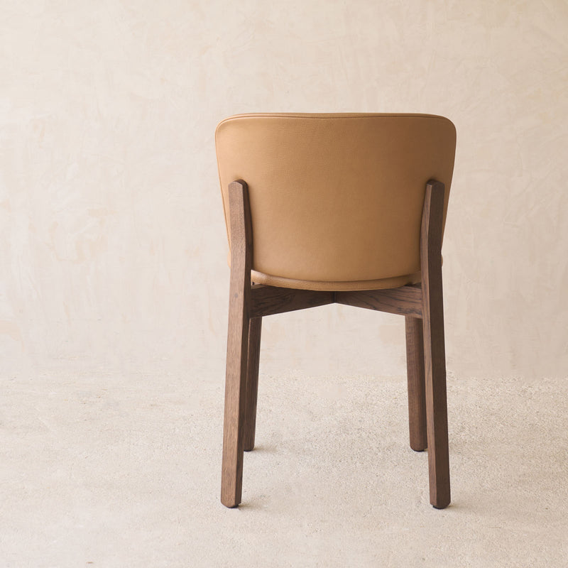 Pinta Leather Dining Chair | Espresso Oak Frame - Pecan