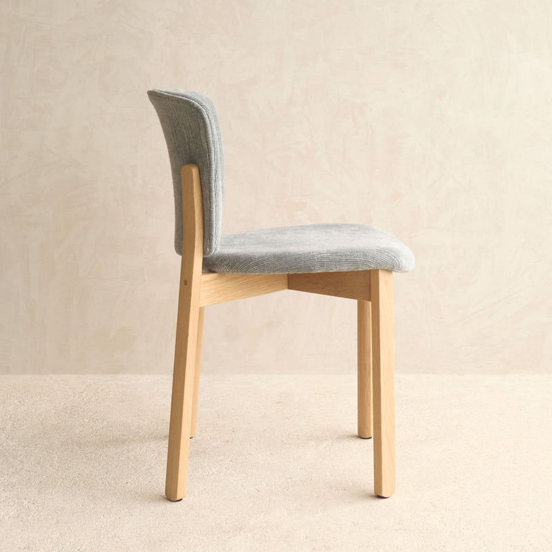 Pinta Fabric Dining Chair | Blonde Oak Frame - Gunmetal
