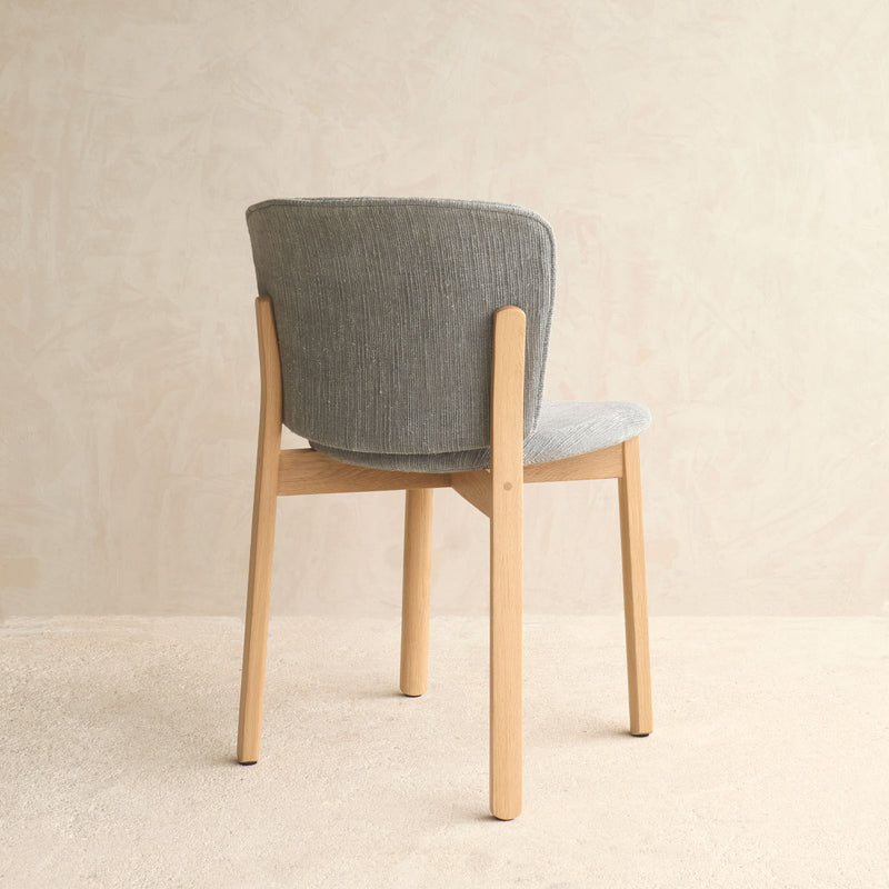 Pinta Fabric Dining Chair | Blonde Oak Frame - Gunmetal