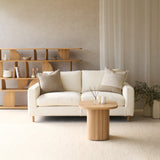 Ponte Fabric Sofa | Blonde Oak - Panna Cotta (185cm)