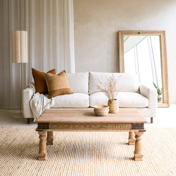 Ponte Fabric Sofa | Oak - Chalk