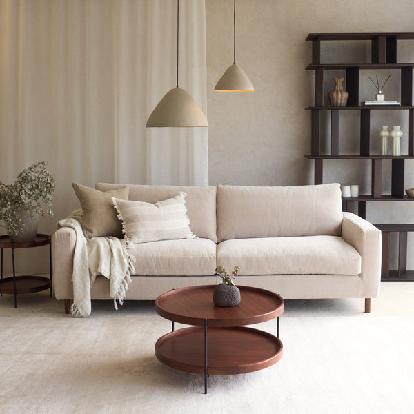 Ponte Fabric Sofa | Espresso Oak - Dunes (230cm)