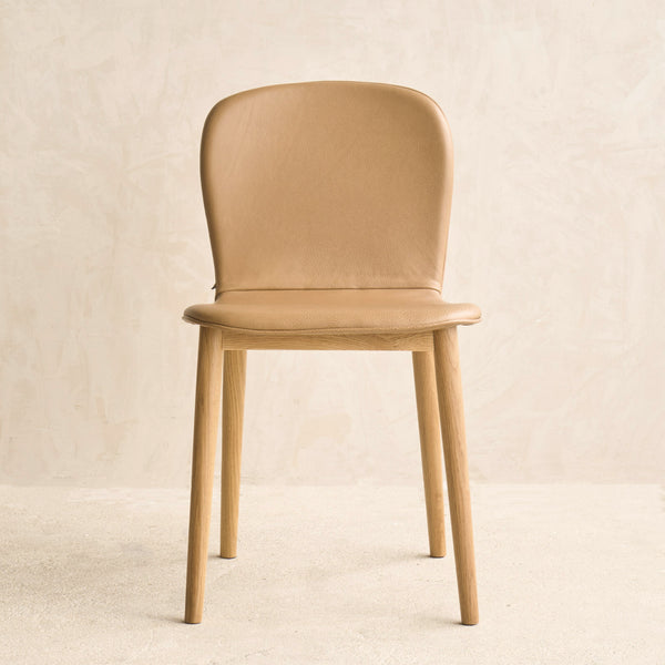Puddle Leather Dining Chair | Oak Frame - Pecan