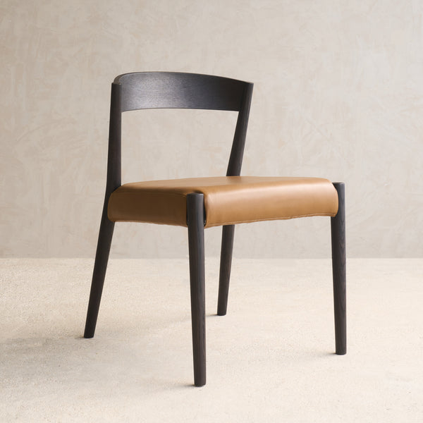 Ronda Leather Dining Chair | Bison Oak Frame - Nut - Originals Furniture