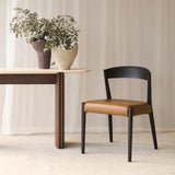 Ronda Leather Dining Chair | Bison Oak Frame - Nut