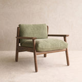 Wren Armchair | Latte Oak with Brown Leather Harness - Sherpa Glen