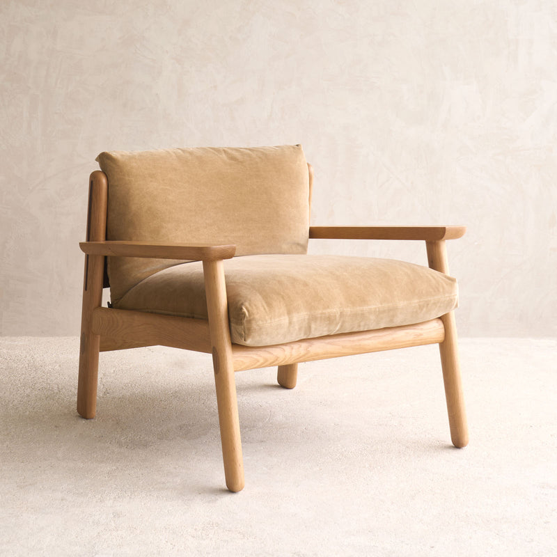 Wren Armchair | Oak with Brown Leather Harness - Canopy
