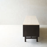 Yorke Plain TV Console | Travertine - Bison Oak