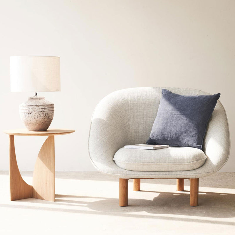 Portobello fabric armchair in coast with geometric side table - Originals Furniture Singapore
