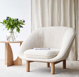 Portobello fabric armchair in milk with geometric side table- Originals Furniture Singapore