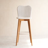 Lily Counter Stool | Teak Frame - Pure White - Originals Furniture