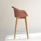 Avril Counter Stool | Teak Frame - Dusty Coral