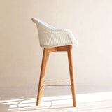 Avril Counter Stool | Teak Frame - Pure White