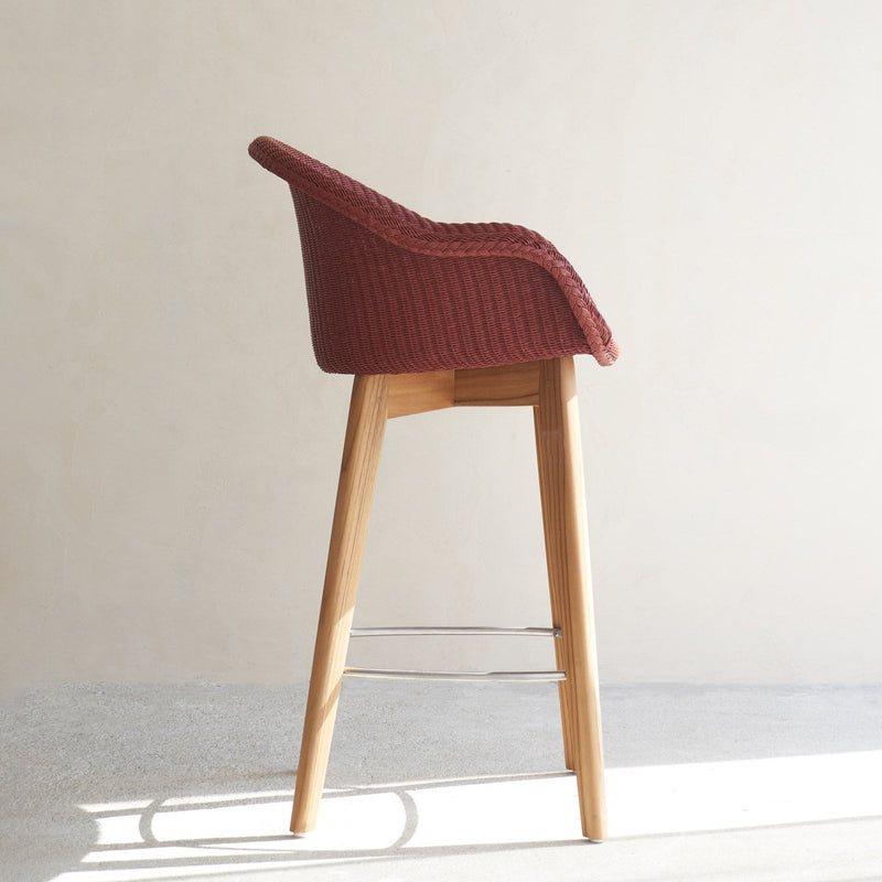 Avril Counter Stool | Teak Frame - Terracotta