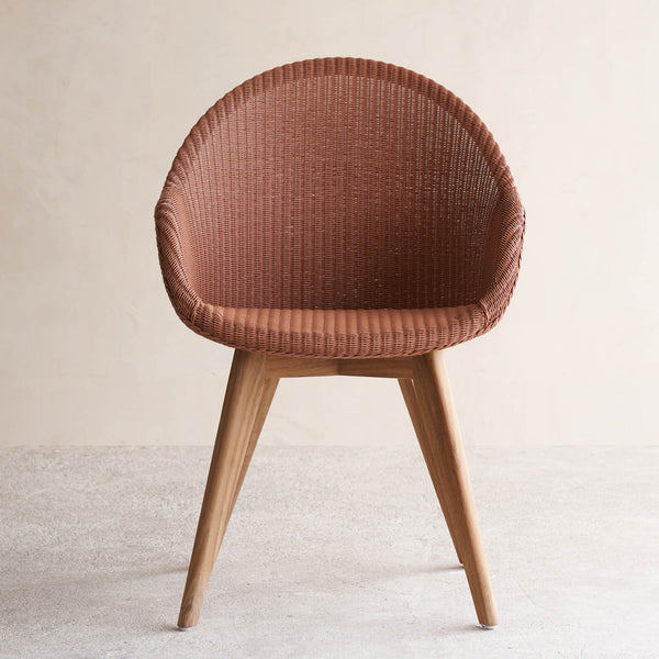Avril Dining Chair | Teak - Dusty Coral