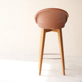 Avril Bar Stool | Teak Frame - Dusty Coral