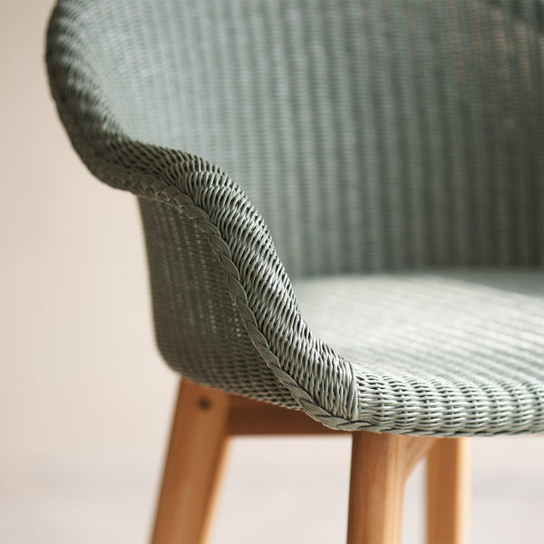 Avril Bar Stool | Teak Frame - Dusty Green