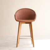 Avril Counter Stool | Teak Frame - Dusty Coral