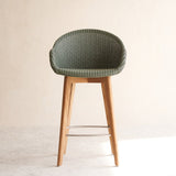 Avril Counter Stool | Teak Frame - Dusty Green