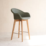 Avril Counter Stool | Teak Frame - Dusty Green