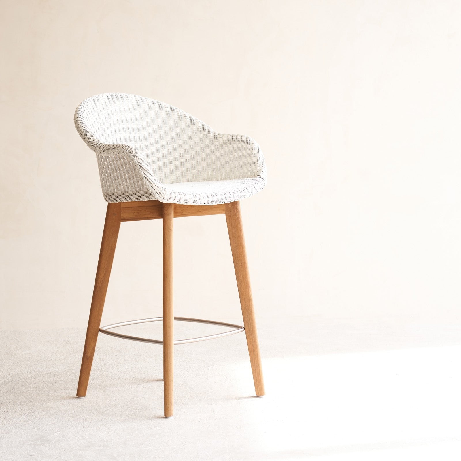 Tait Counter Stool - White Frame / Black PU Seat