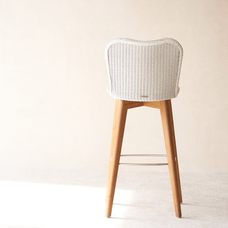 Lily Counter Stool | Teak Frame - Pure White