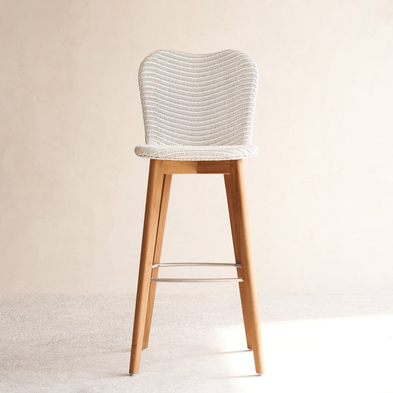 Lily Bar Stool | Teak Frame - Pure White